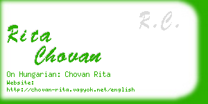 rita chovan business card